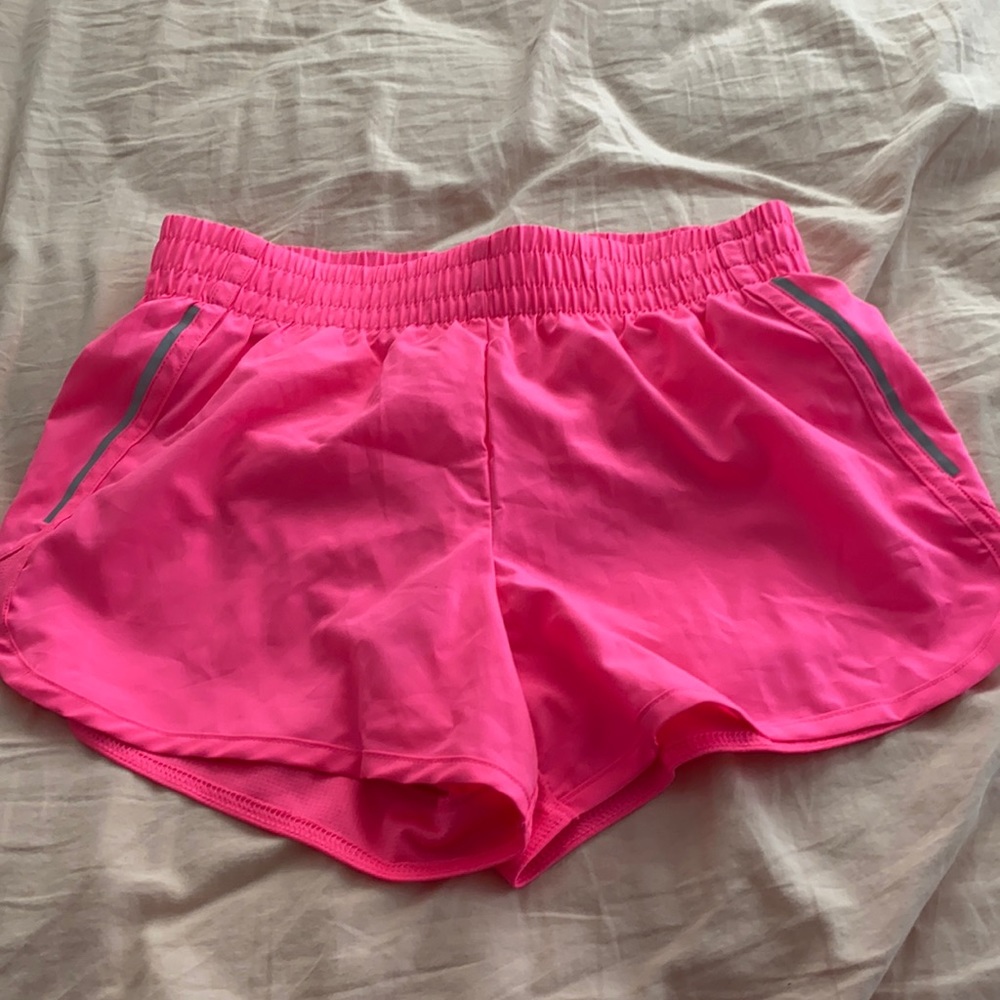 Hot pink, like pow pink. Shorts kids